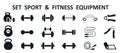 Set of isolated sport and fitness equipment icons Ã¢â¬â vector